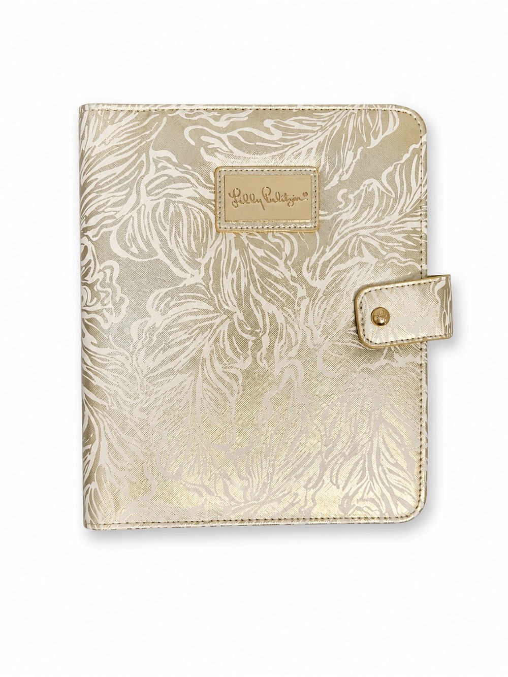 Lilly Pulitzer Gold Metallic Floral Planner Cover